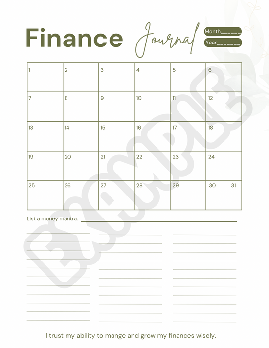 Money Mantra Journal